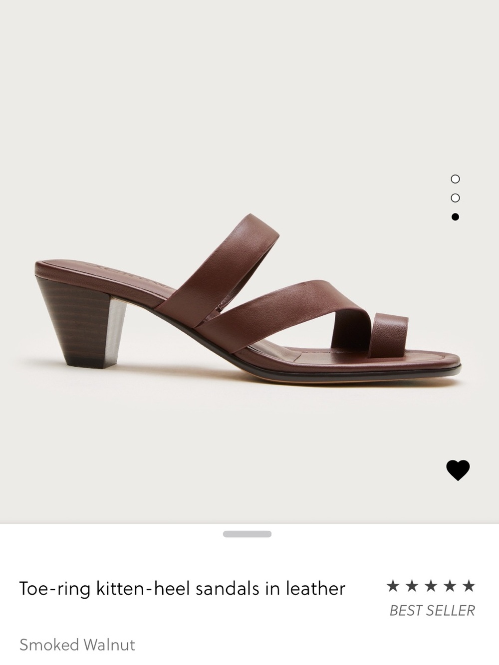 J Crew Toe Ring Kitten Heel Sandals in Smoked Walnut Leather
